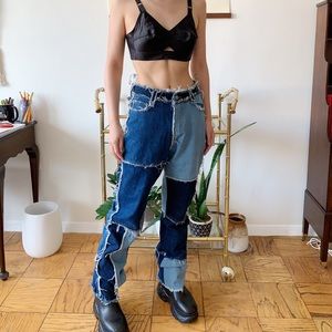 SOLD jaded london denim patchwork boyfriend jeans